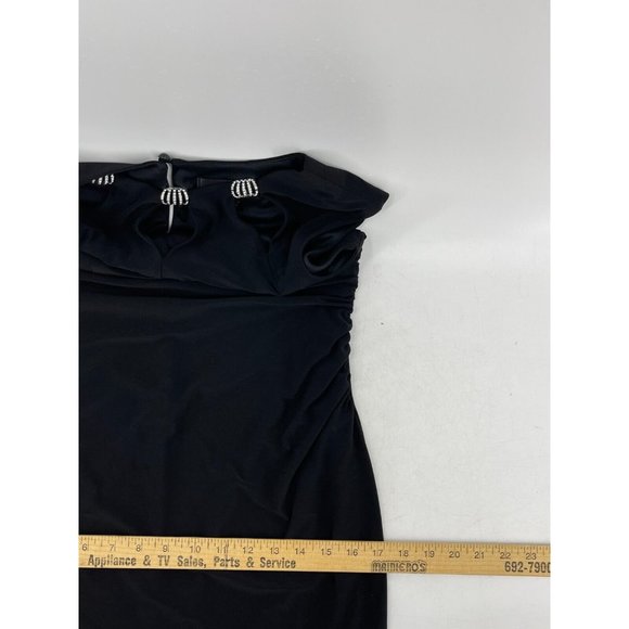 Scarlett Women's Black Sleeveless Cut Out Neck Party Cocktail Dress Size 8 - Picture 13 of 15